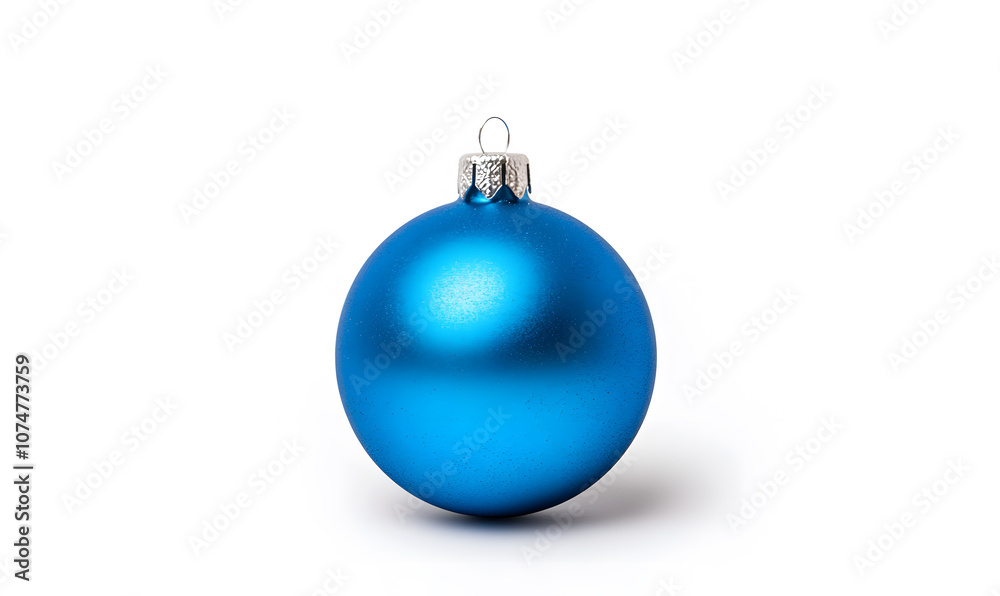 Shiny Blue Christmas ball isolated on a white background