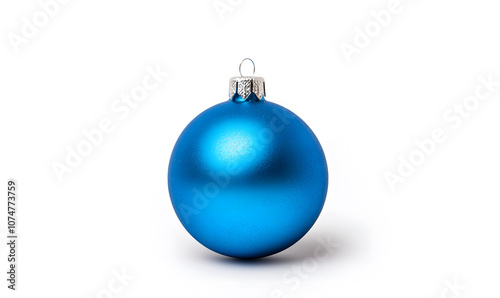 Shiny Blue Christmas ball isolated on a white background