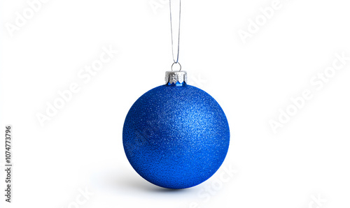 Shiny Blue Christmas ball isolated on a white background