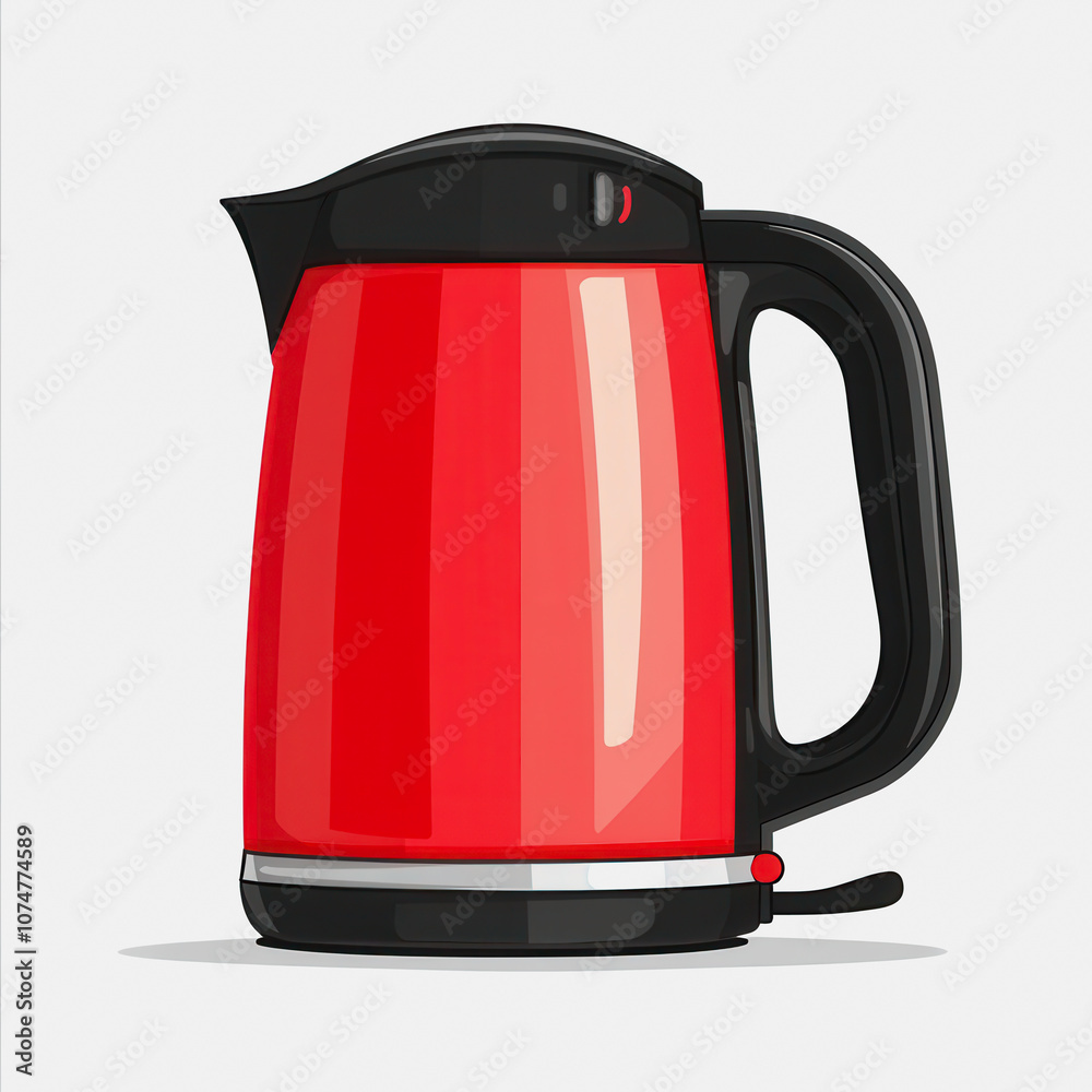 A vibrant red electric kettle with a sleek design, perfect for boiling water quickly. Ideal for use in modern kitchens, enhancing any cooking experience. A vibrant red electric kettle with a sleek design, perfect for boiling water quickly. Ideal for use in modern kitchens, enhancing any cooking experience.