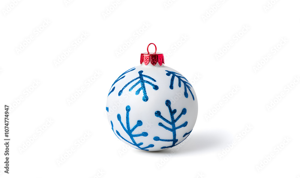 Christmas ball with floral ornaments isolated on a white background Christmas ball with floral ornaments isolated on a white background