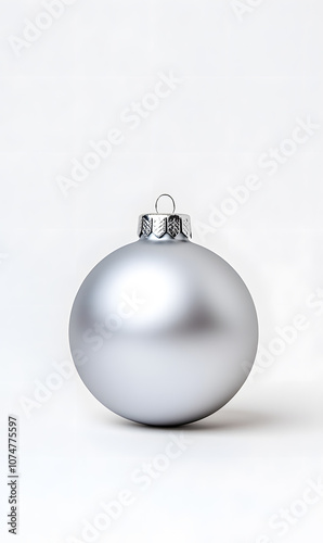 Silver Christmas ball isolated on a white background