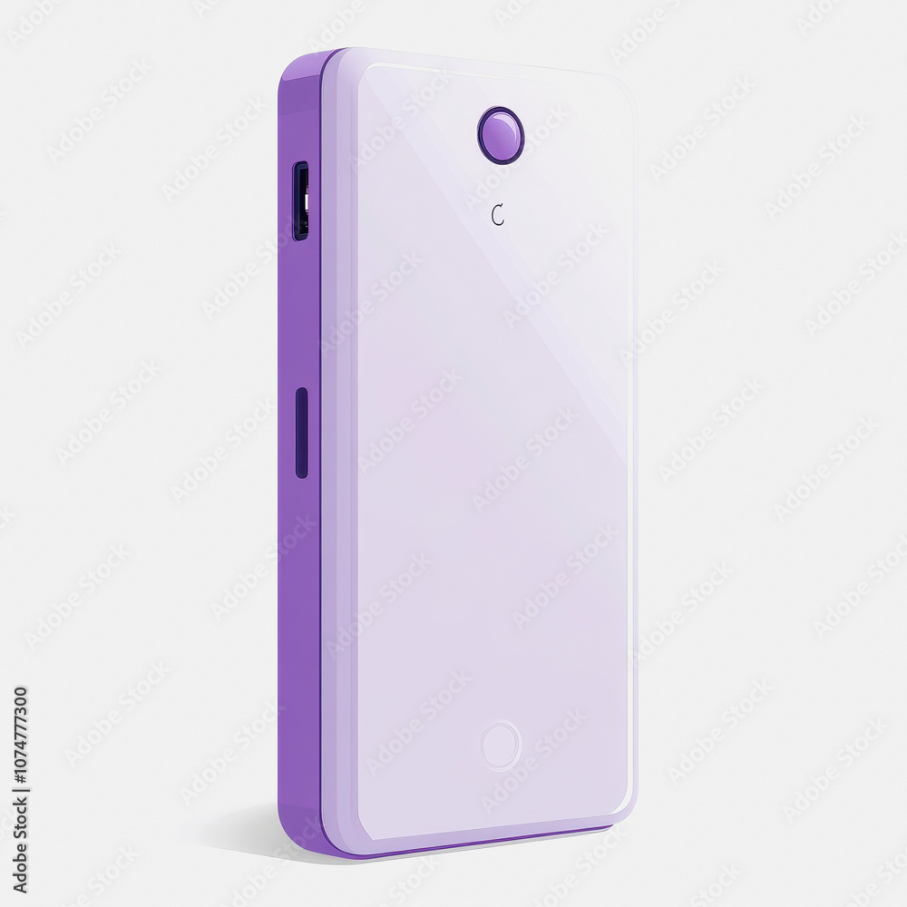 A sleek minimalist portable charger displayed on a clean white background. Ideal for showcasing modern technology and essential electronic devices.