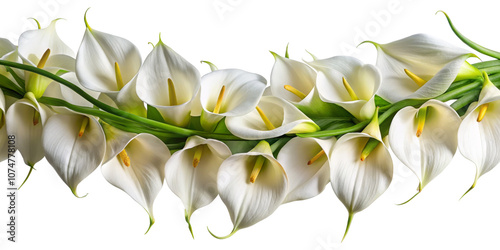 garland of calla lily flowers, transparent background