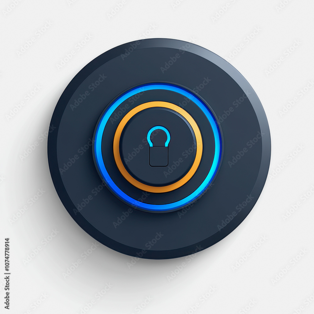 This image features a modern smart lock icon in a flat design suitable for digital interfaces. Vibrant colors on a white background enhance its aesthetic and usability. This image features a modern smart lock icon in a flat design suitable for digital interfaces. Vibrant colors on a white background enhance its aesthetic and usability.
