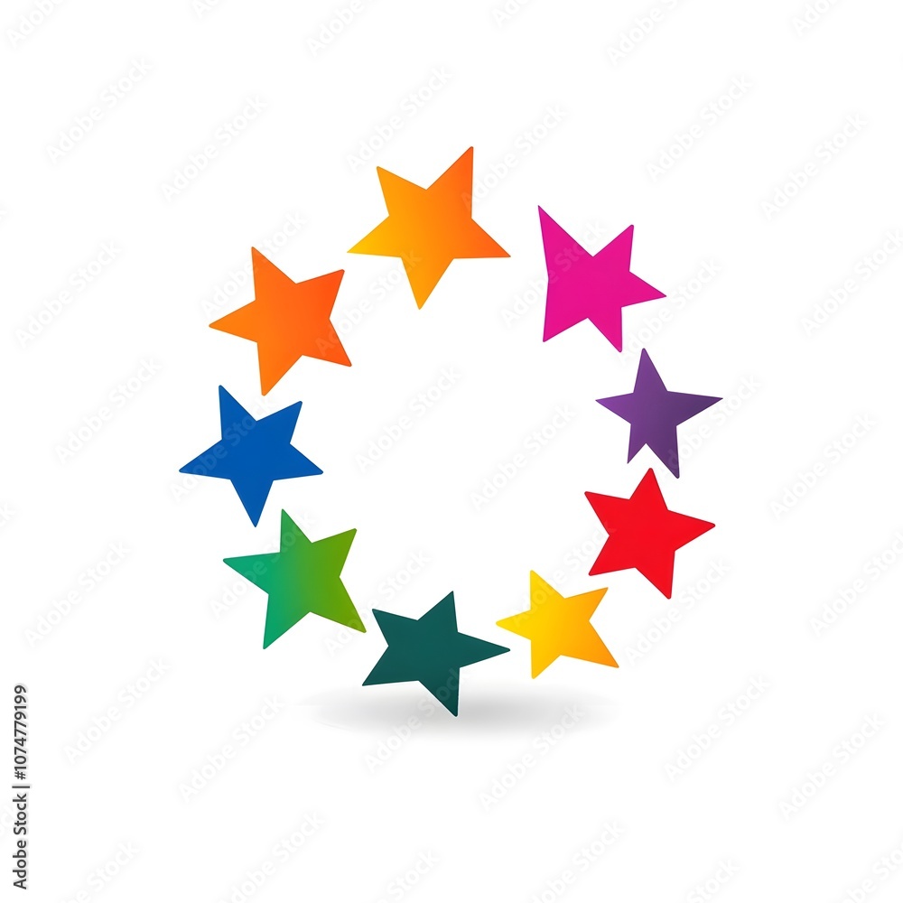 Obraz premium Simple Colorful Star Graphic Icon logo Symbol