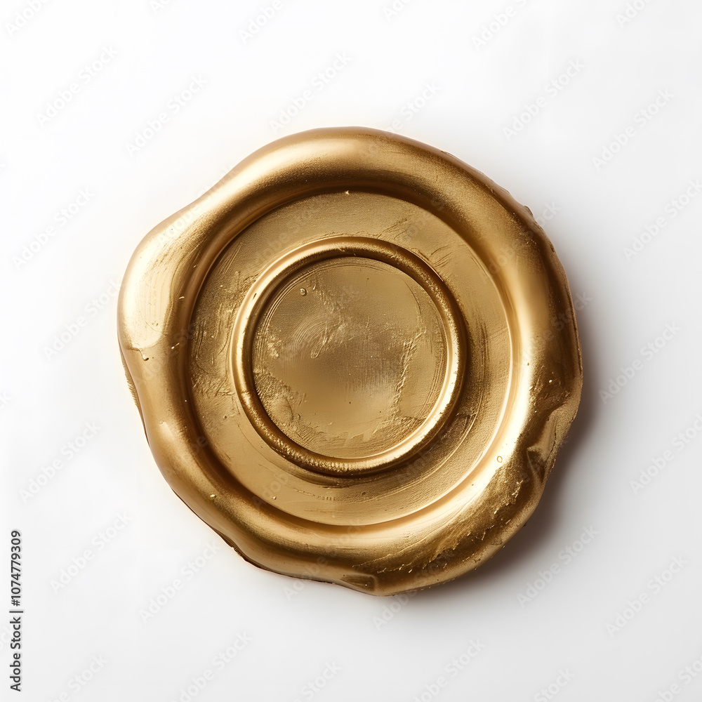 Top view wax seal sticker isolated on white Top view wax seal sticker isolated on white