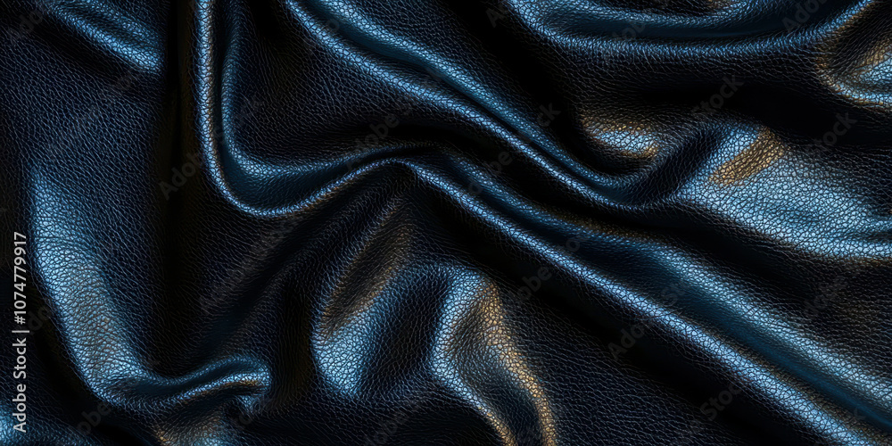 Fototapeta premium A black fabric with a shiny surface