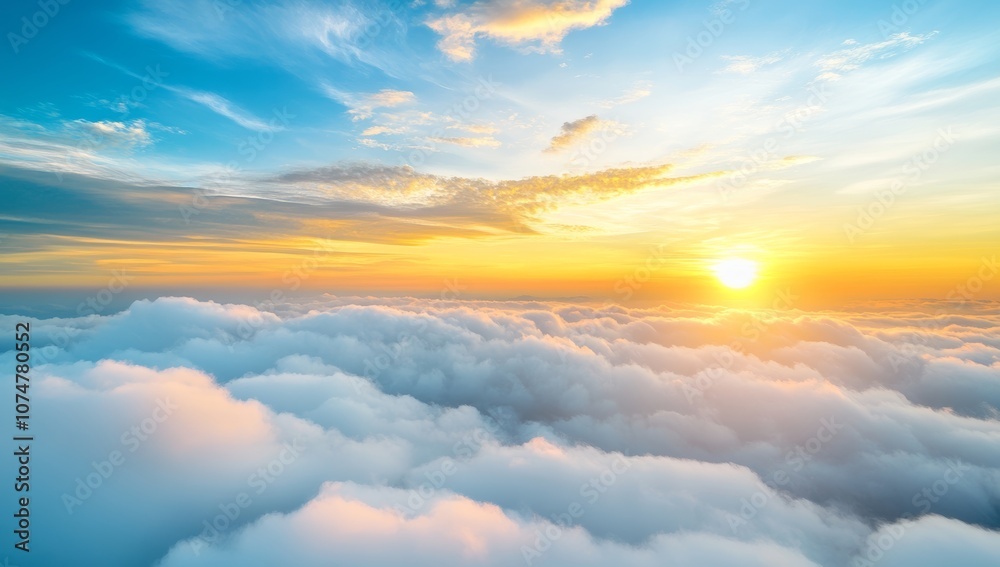 Obraz premium Beautiful Sunrise Above the Clouds - Symbolizing Hope and New Beginnings