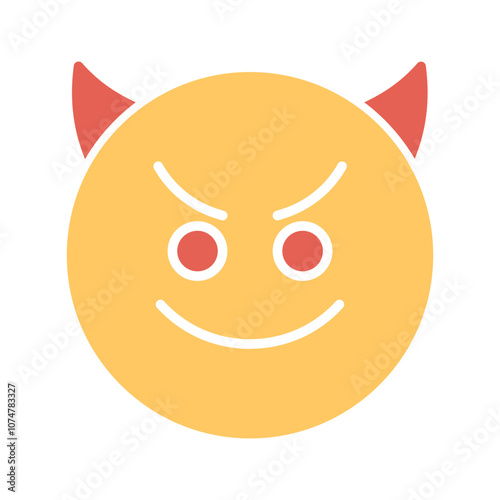 Smiling Face with Horns Vector Icon