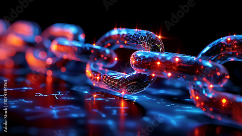 3D rendering of cyber defense technology chain