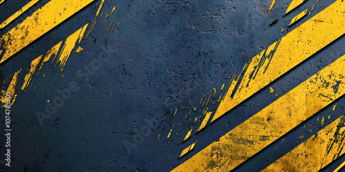 A yellow and blue striped background with a lot of paint splatters