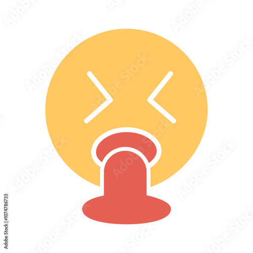 Face Vomiting Vector Icon