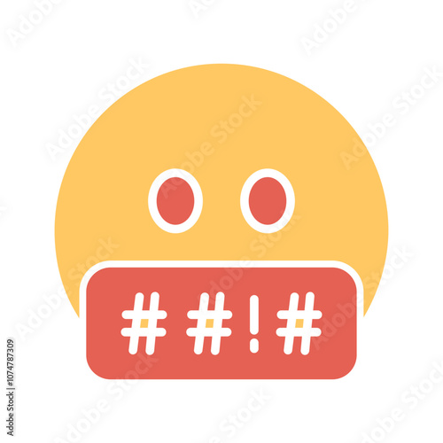 Face with Symbols on Mouth Vector Icon