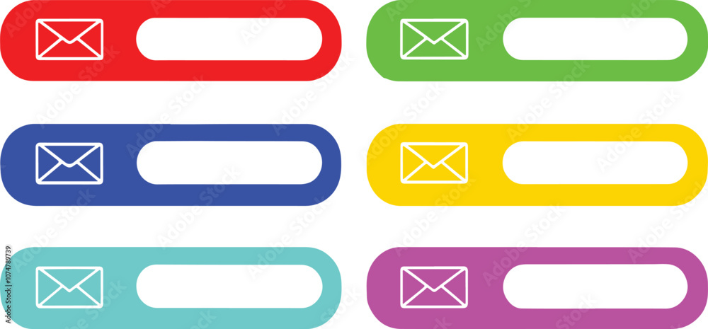 A collection of colored buttons, subscribe to the email newsletter. A collection of colored buttons, subscribe to the email newsletter.