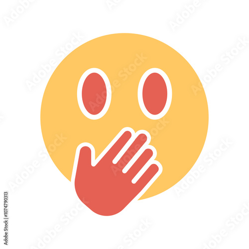 Face with Hand Over Mouth Vector Icon