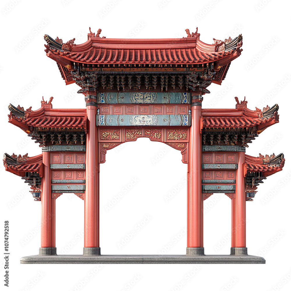 Chinese temple gate isolated on transparent background Chinese temple gate isolated on transparent background