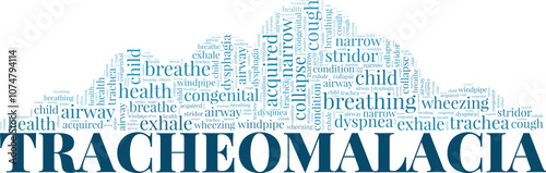Tracheomalacia word cloud conceptual design isolated on white background.