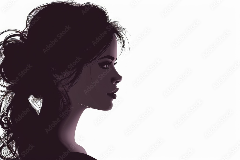 Silhouette of beautiful woman for International Womens Day design. Silhouette of beautiful woman for International Womens Day design.