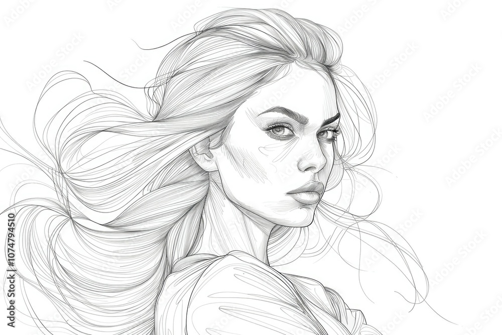 Fototapeta premium Continuous one line drawing of strong woman protesting.