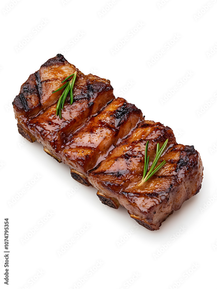 Barbecue steak fried isolated on white background Barbecue steak fried isolated on white background