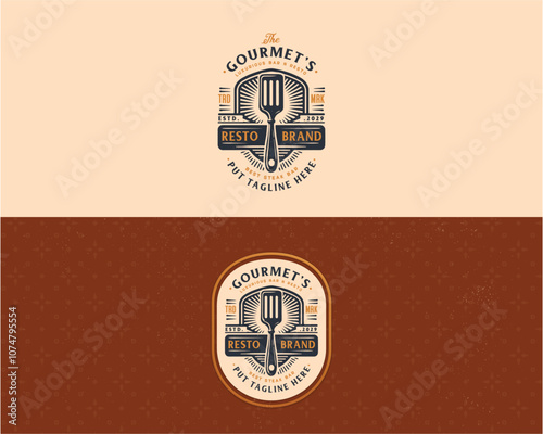 Royal elegant luxury gourmet restaurant logo template for food business