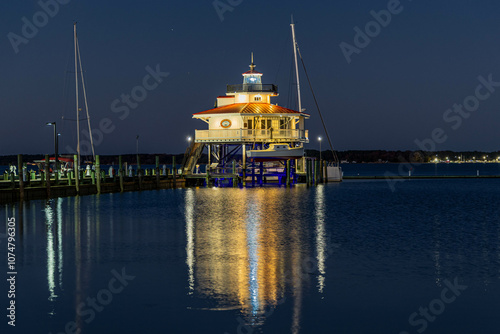 Choptank River Lighthouse at Night Landscape Orientation