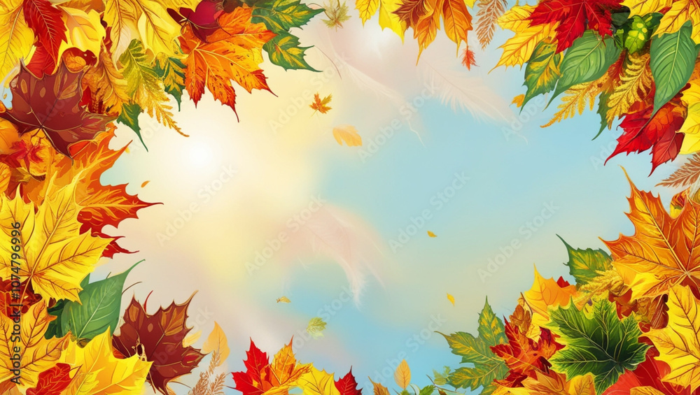 Vibrant autumn background with ample copy space Vibrant autumn background with ample copy space