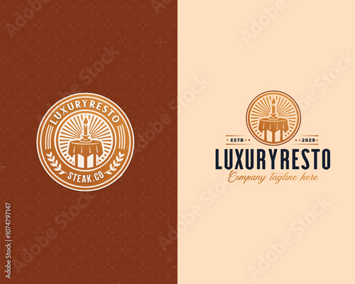Royal elegant luxury gourmet restaurant logo template for food business