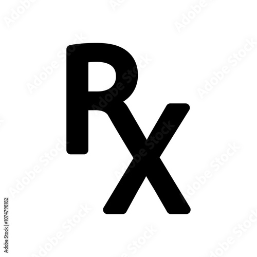 Rx pharmacy medicine prescription flat vector icon for app and website