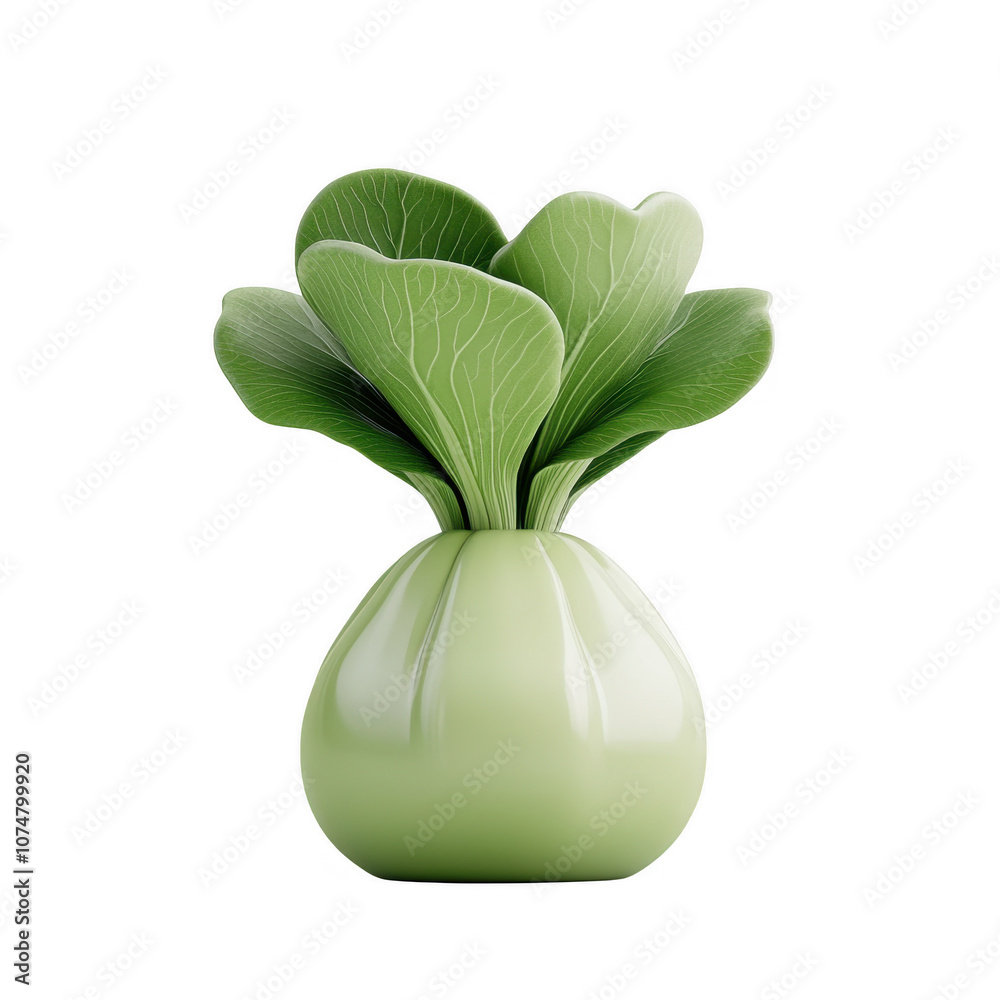 Vibrant Green Cabbage Head in Minimalist Style Vibrant Green Cabbage Head in Minimalist Style