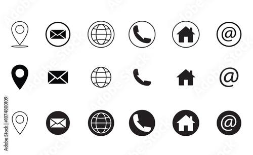 web icon set, website set icon vector, business card icon vector, vector illustration on transparent background