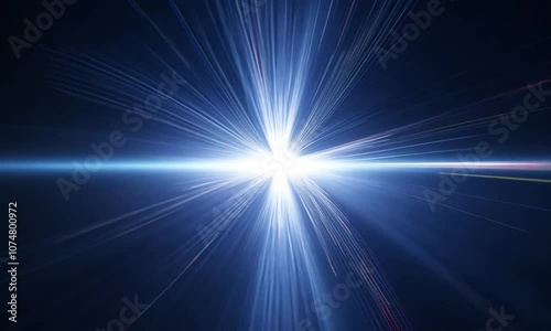 Cosmic Flare: A dazzling burst of light against a deep blue backdrop. This image captures the breathtaking beauty of a celestial event, conveying a sense of awe and wonder.