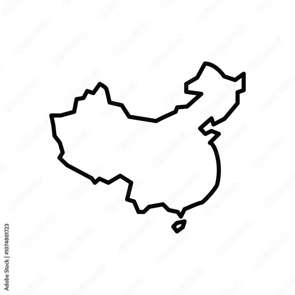 China map icon. China outline map. Simple icon design. Vector illustration China map icon. China outline map. Simple icon design. Vector illustration