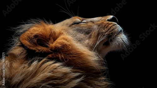 Dynamic anime style lion portrait featuring minimalistic design elements for inspirational decor or art collection