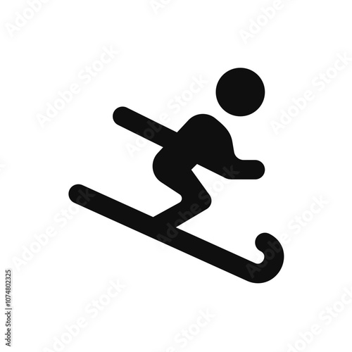 skiing icon. Simple vector sign.