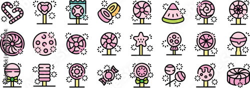 Colorful lollipops with different shapes and flavors, sparkling and creating a festive and joyful atmosphere