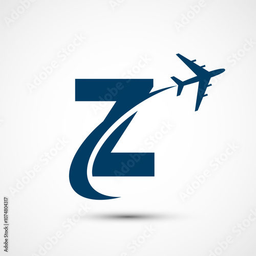Free Download Alphabet Z with aero plane. Travel icon. Aviation logo sign, Flying symbol. Flight icon - GFXLoad