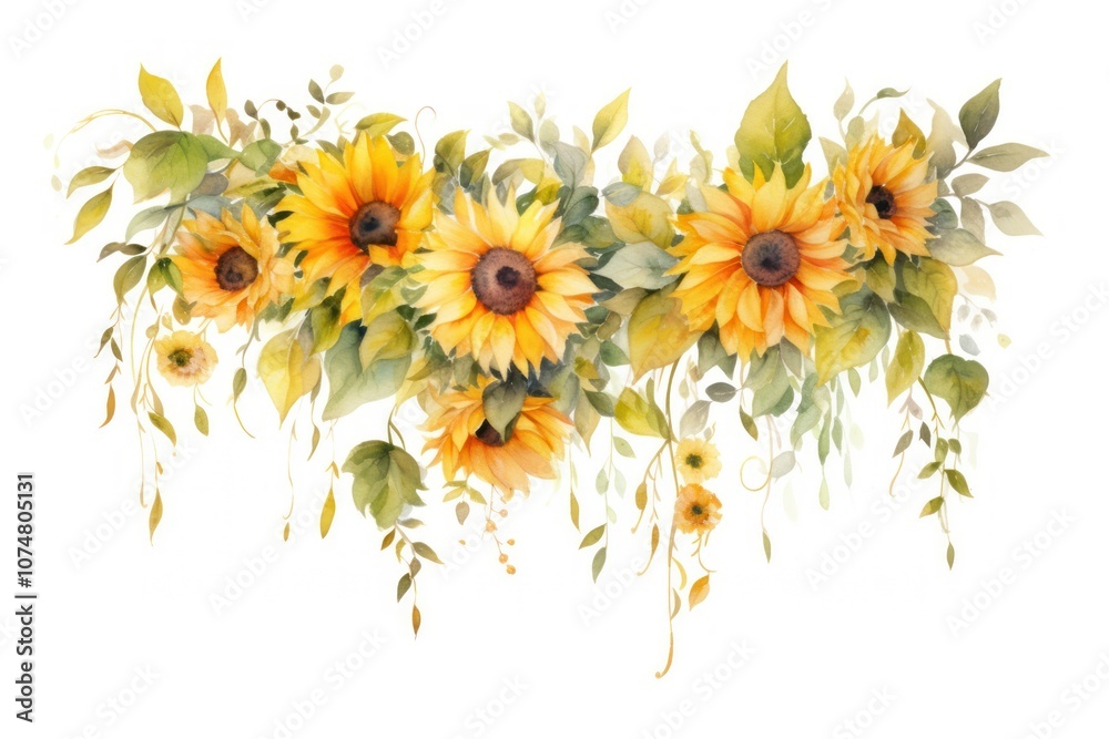 Naklejka premium Sunflowers nature plant inflorescence.