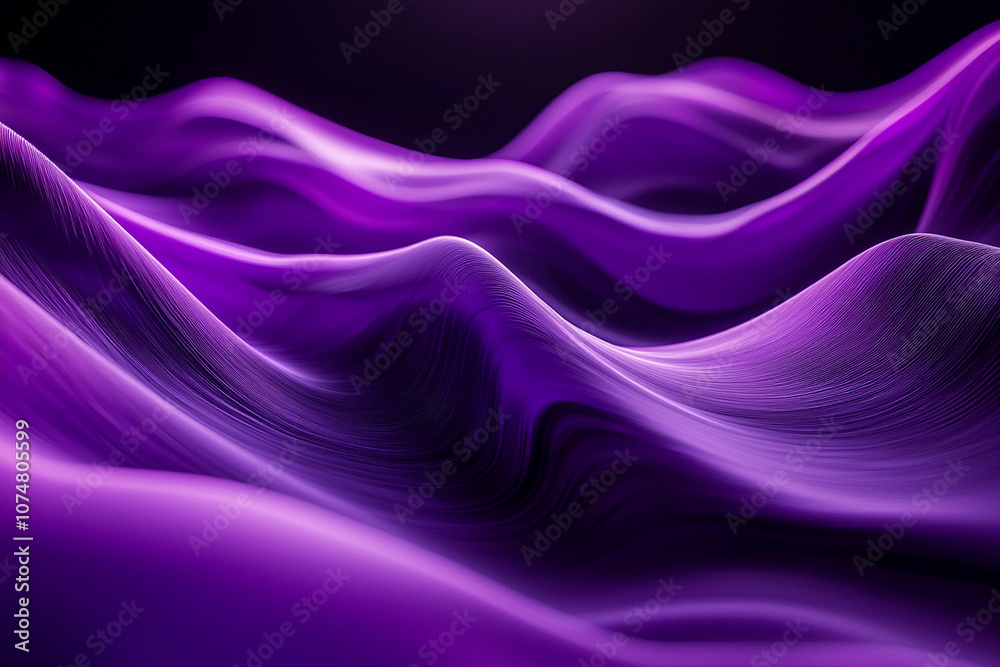 Obraz premium Purple fabric waves create a mesmerizing abstract pattern at night