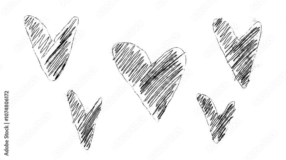 doodle hearts on white background video doodle hearts on white background video