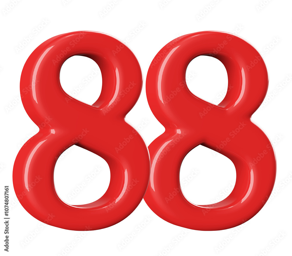 3D Red Number 88 3D Red Number 88