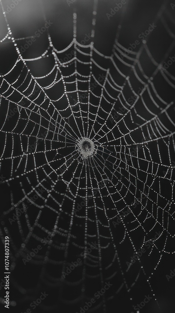 Fototapeta premium Photography of spider web photography dark invertebrate.