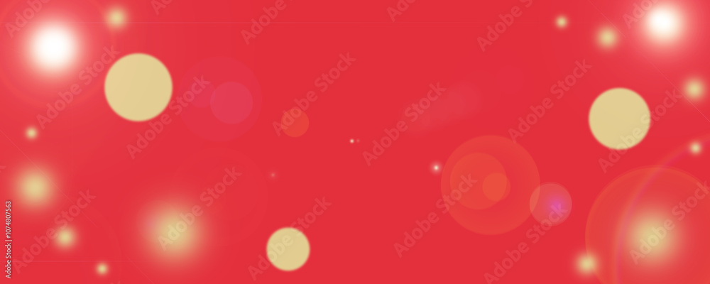 Red Background with Soft Yellow Light Flares