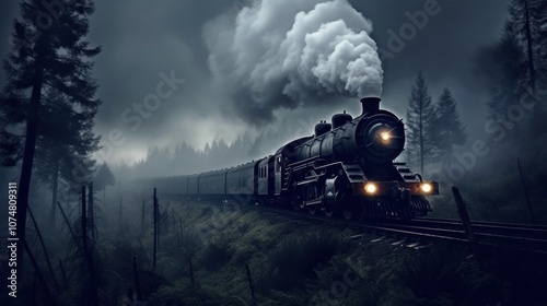 Train Through the Misty Forest