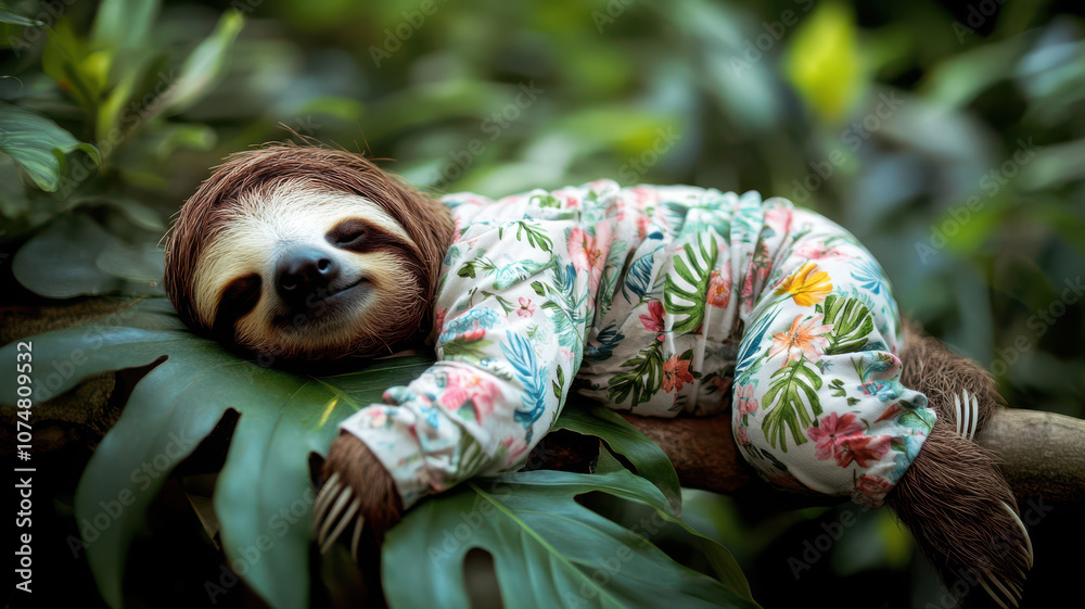 Sleepy Sloth in Pajamas