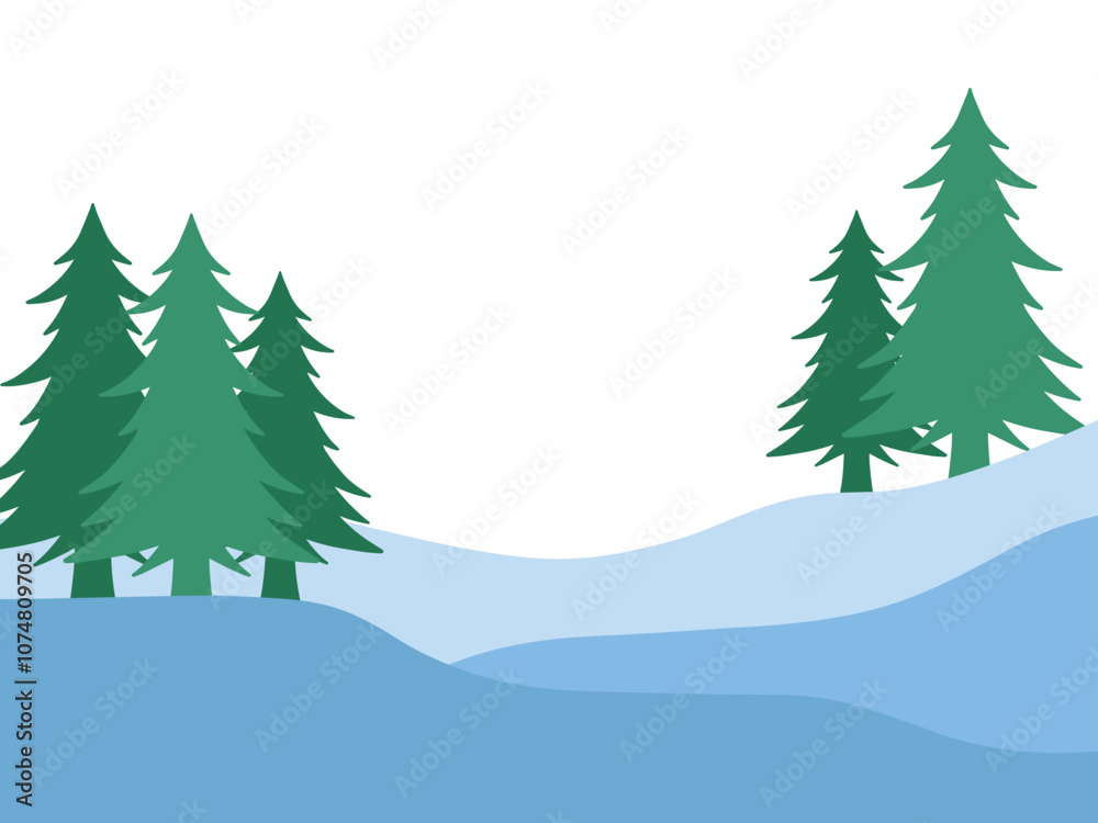 Obraz premium Winter Christmas Day Background Illustration
