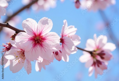 Close-Up of Pink Cherry Blossom Flowers in Spring