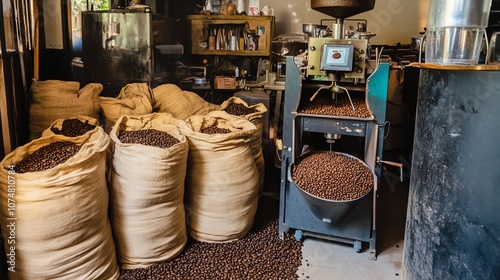 Explore the art of coffee roasting in a local workshop photo