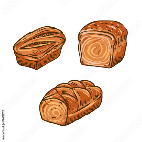 A delightful variety of Freshly Baked Loaves of Bread, perfect for any mealtime or snack